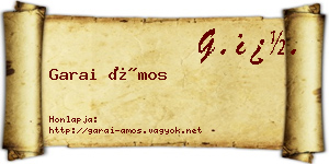 Garai Ámos névjegykártya
